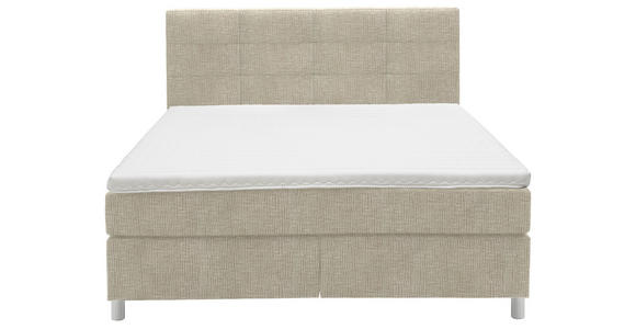 BOXSPRINGBETT 180/200 cm  in Beige  - Chromfarben/Beige, KONVENTIONELL, Kunststoff/Textil (180/200cm) - Voleo