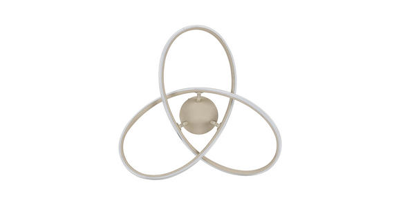 LED-DECKENLEUCHTE 55/55/15 cm - Sandfarben/Chromfarben, Design, Kunststoff/Metall (55/55/15cm) - Novel