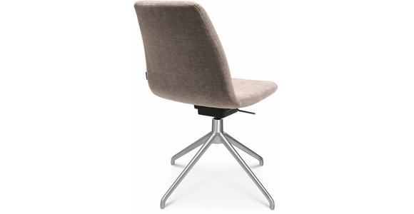 STUHL in Aluminium Velours Metall, Textil - Ecru/Alufarben, Design, Textil/Metall (46/81,5-84,5/55cm) - Johann Jakob