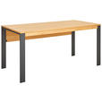 SCHREIBTISCH 180/80/75 cm  in Eichefarben, Graphitfarben  - Eichefarben/Anthrazit, Natur, Holz/Metall (180/80/75cm) - Linea Natura