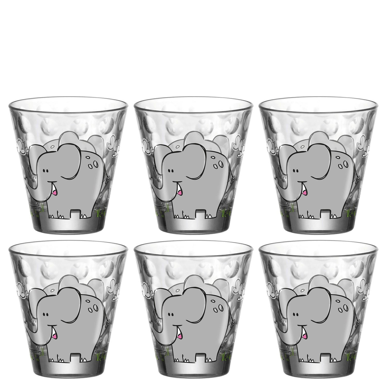 KINDER-GLÄSERSET Bambini Optic 6-teilig  - Design, Glas (8,5/9/8,5cm) - Leonardo