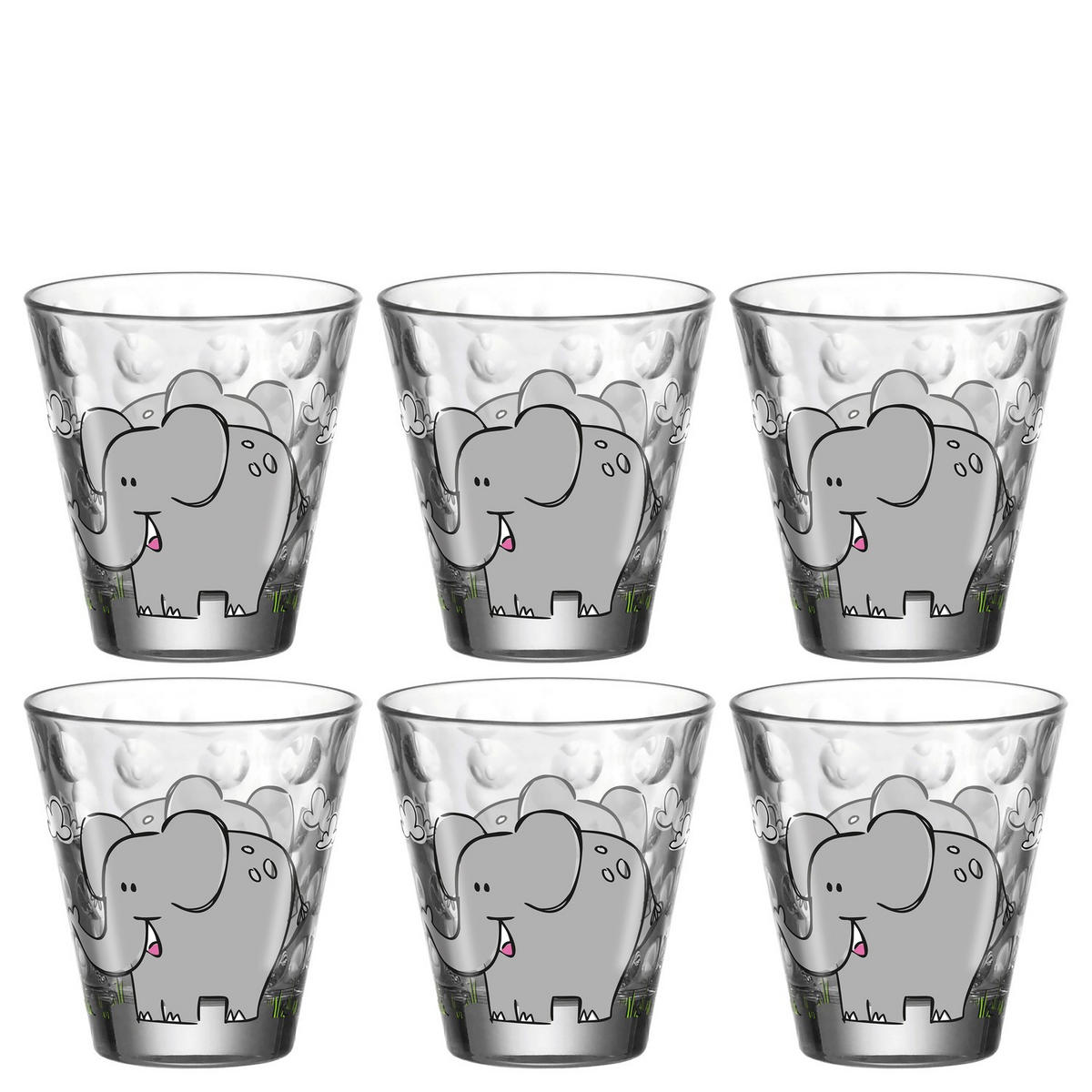 KINDER-GLÄSERSET Bambini Optic 6-teilig  - Design, Glas (8,5/9/8,5cm) - Leonardo