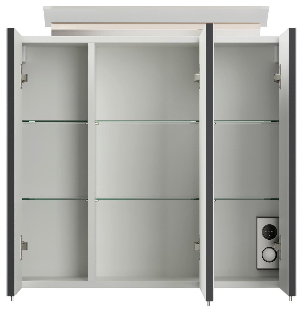 BADEZIMMER 5-teilig  in 70 cm  - Graphitfarben/Weiß, Basics, Keramik/Holzwerkstoff (70cm) - MID.YOU