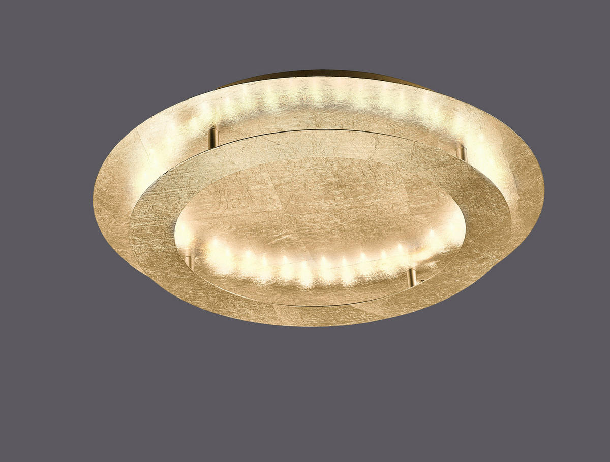STROPNÍ LED SVÍTIDLO, 50/50/8 cm - barvy zlata, Design, kov (50/50/8cm)