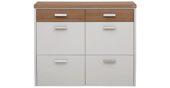 SCHUHKIPPER 121/96/31 cm - Eichefarben/Silberfarben, Design, Holz/Holzwerkstoff (121/96/31cm) - Dieter Knoll
