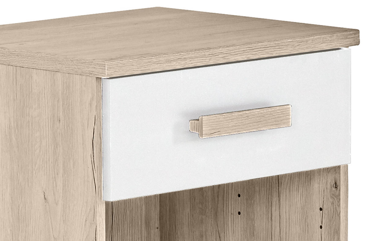 ROLLCONTAINER 46/59/45 cm  - Weiss/Eichefarben, Design, Holzwerkstoff/Kunststoff (46/59/45cm) - MID.YOU