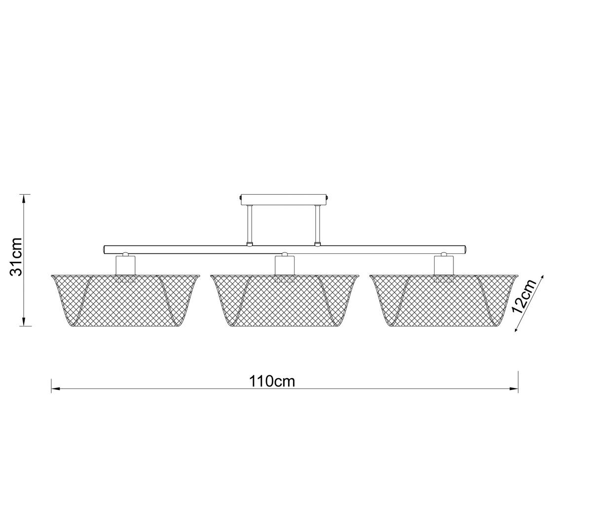 DECKENLEUCHTE 110/12/31 cm   - Schwarz, Design, Metall (110/12/31cm) - Collet's Monde