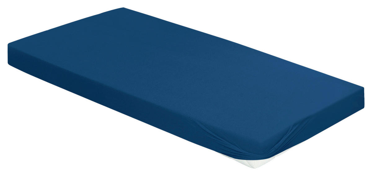 SPANNBETTTUCH Jersey 100/200 cm  - Dunkelblau, KONVENTIONELL, Textil (100/200cm) - Irisette