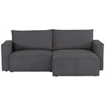 ECKSOFA Dunkelgrau Feincord  - Dunkelgrau/Schwarz, KONVENTIONELL, Kunststoff/Textil (242/151cm) - Carryhome