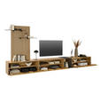 WOHNWAND  in Anthrazit, Eichefarben  403/160/50 cm  - Eichefarben/Anthrazit, Design, Glas/Holz (403/160/50cm) - Dieter Knoll
