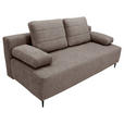 SCHLAFSOFA Flachgewebe Braun  - Schwarz/Braun, KONVENTIONELL, Textil/Metall (197/75/100cm) - Carryhome