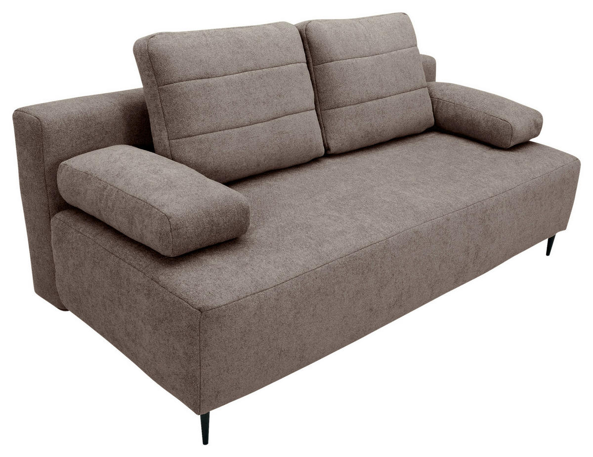 SCHLAFSOFA in Flachgewebe Braun  - Schwarz/Braun, KONVENTIONELL, Textil/Metall (197/75/100cm) - Carryhome