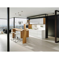 EINBAUKÜCHE LINEE  - Eichefarben/Weiß, Design, Karton/Holz - Team 7