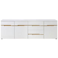ŠIROKÁ KOMODA, bílá, dub artisan, 165/82/44 cm - bílá/černá, Trend, kompozitní dřevo/plast (165/82/44cm) - Carryhome