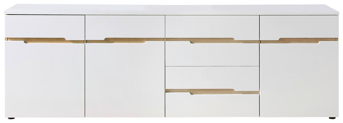 ŠIROKÁ KOMODA, bílá, dub artisan, 165/82/44 cm - bílá/černá, Trend, kompozitní dřevo/plast (165/82/44cm) - Carryhome
