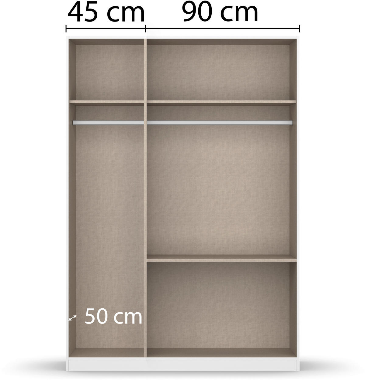 DREHTÜRENSCHRANK in Dunkelgrau  - Dunkelgrau/Grau, Modern, Holzwerkstoff (136/197/54cm) - Rauch Möbel
