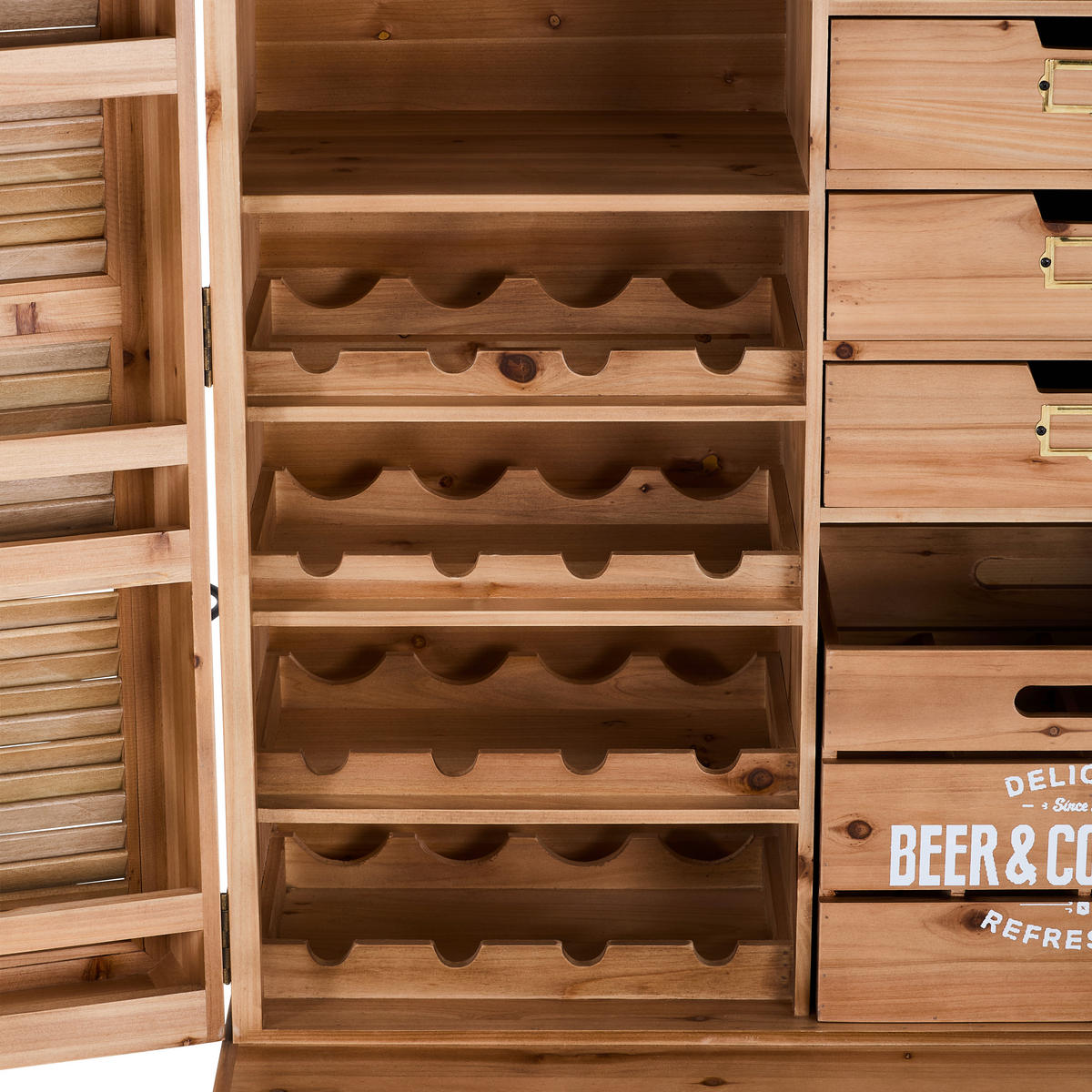 BARSCHRANK Tanne massiv Naturfarben  - Schwarz/Naturfarben, LIFESTYLE, Holz/Metall (90/123/50cm) - Landscape