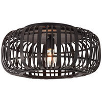 DECKENLEUCHTE  51/23,5 cm    - Schwarz, Natur, Holz/Metall (51/23,5cm) - Brilliant