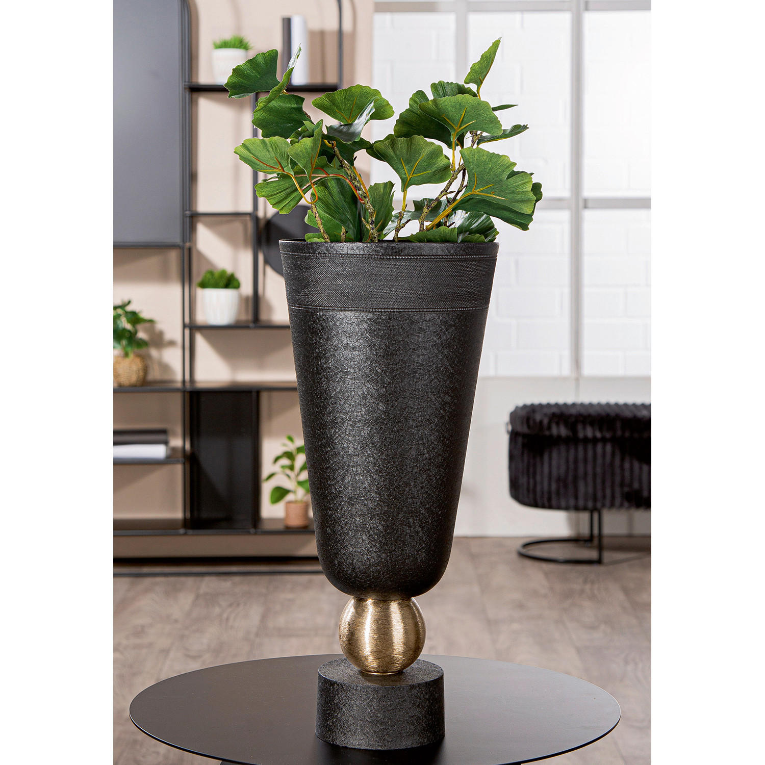 BODENVASE Nama  - Goldfarben/Schwarz, LIFESTYLE, Metall (21/48cm)
