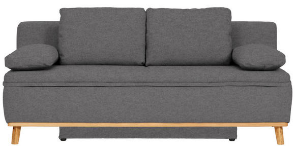 SCHLAFSOFA  in Webstoff Dunkelgrau  - Dunkelgrau/Naturfarben, KONVENTIONELL, Holz/Textil (203/95/96cm) - Venda