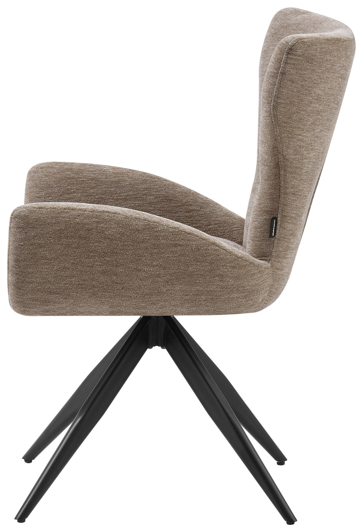 ARMLEHNSTUHL  Sitzfläche 360° drehbar Chenille  Schwarz, Taupe  - Taupe/Schwarz, MODERN, Holz/Textil (58/89/62,5cm) - Livetastic