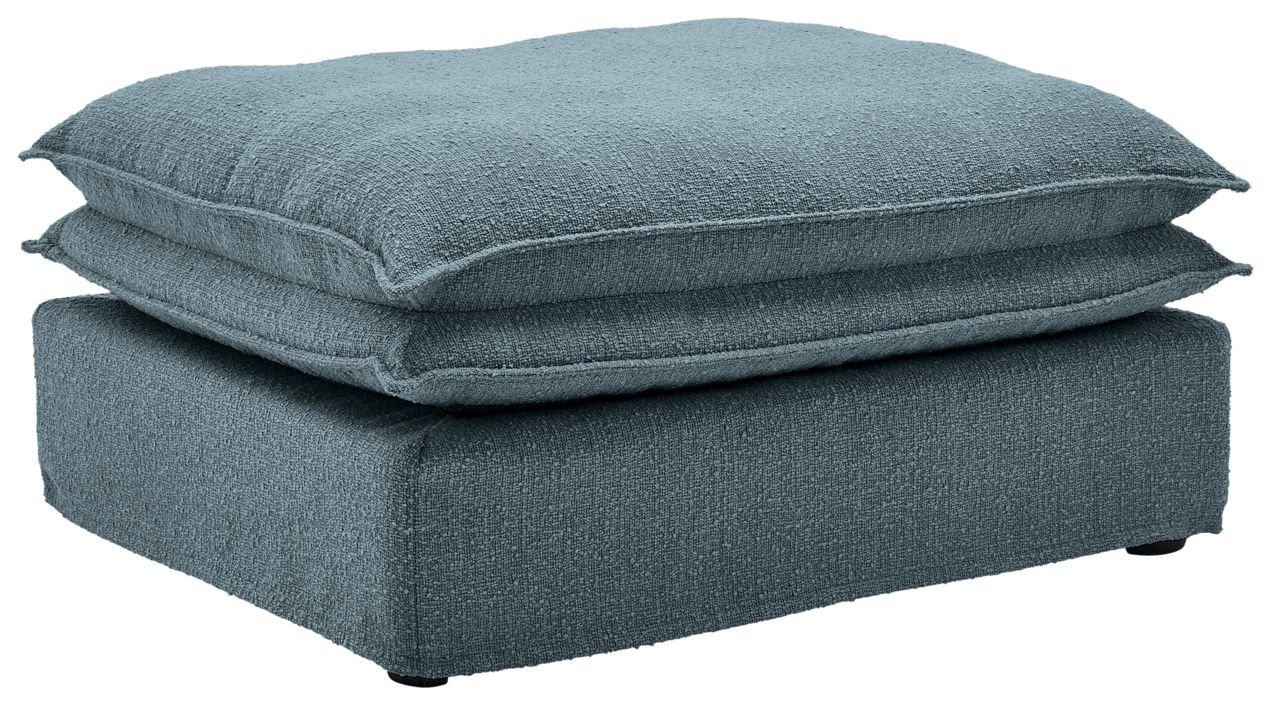 HOCKER Bouclé Blau  - Blau/Schwarz, Trend, Kunststoff/Textil (90/46/105cm) - Livetastic