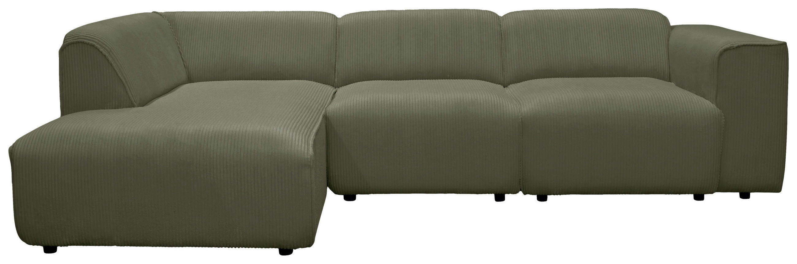 ECKSOFA ANTHONY Grün Cord  - Schwarz/Grün, Design, Kunststoff/Textil (163/275cm) - MID.YOU