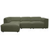 ECKSOFA ANTHONY Grün Cord  - Schwarz/Grün, Design, Kunststoff/Textil (163/275cm) - MID.YOU