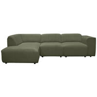 ECKSOFA ANTHONY Grün Cord  - Schwarz/Grün, Design, Kunststoff/Textil (163/275cm) - MID.YOU