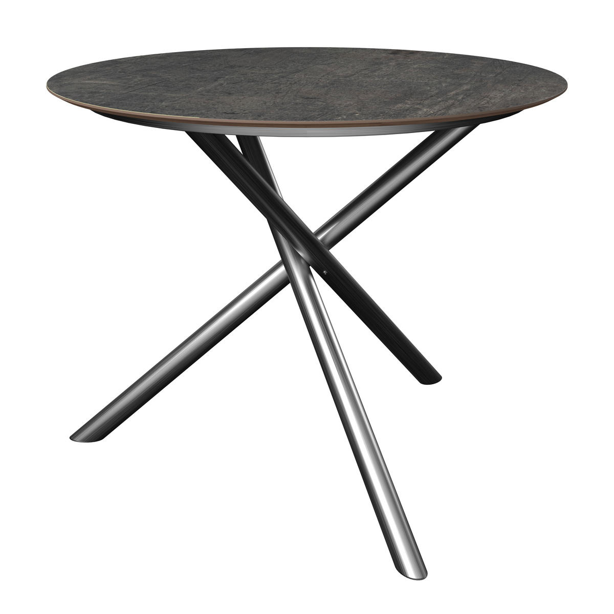 GARTENTISCH 110/110/75 cm Metall, Kunststoff rund  - Edelstahlfarben, Design, Kunststoff/Metall (110/110/75cm) - Ambia Garden