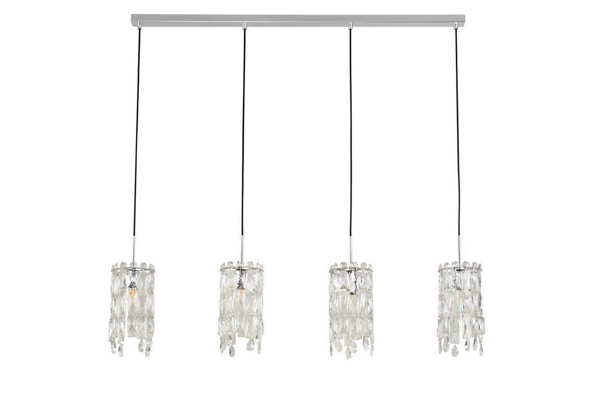 HÄNGELEUCHTE 118/14/150 cm  - Chromfarben/Transparent, Design, Glas/Metall (118/14/150cm) - Glandor