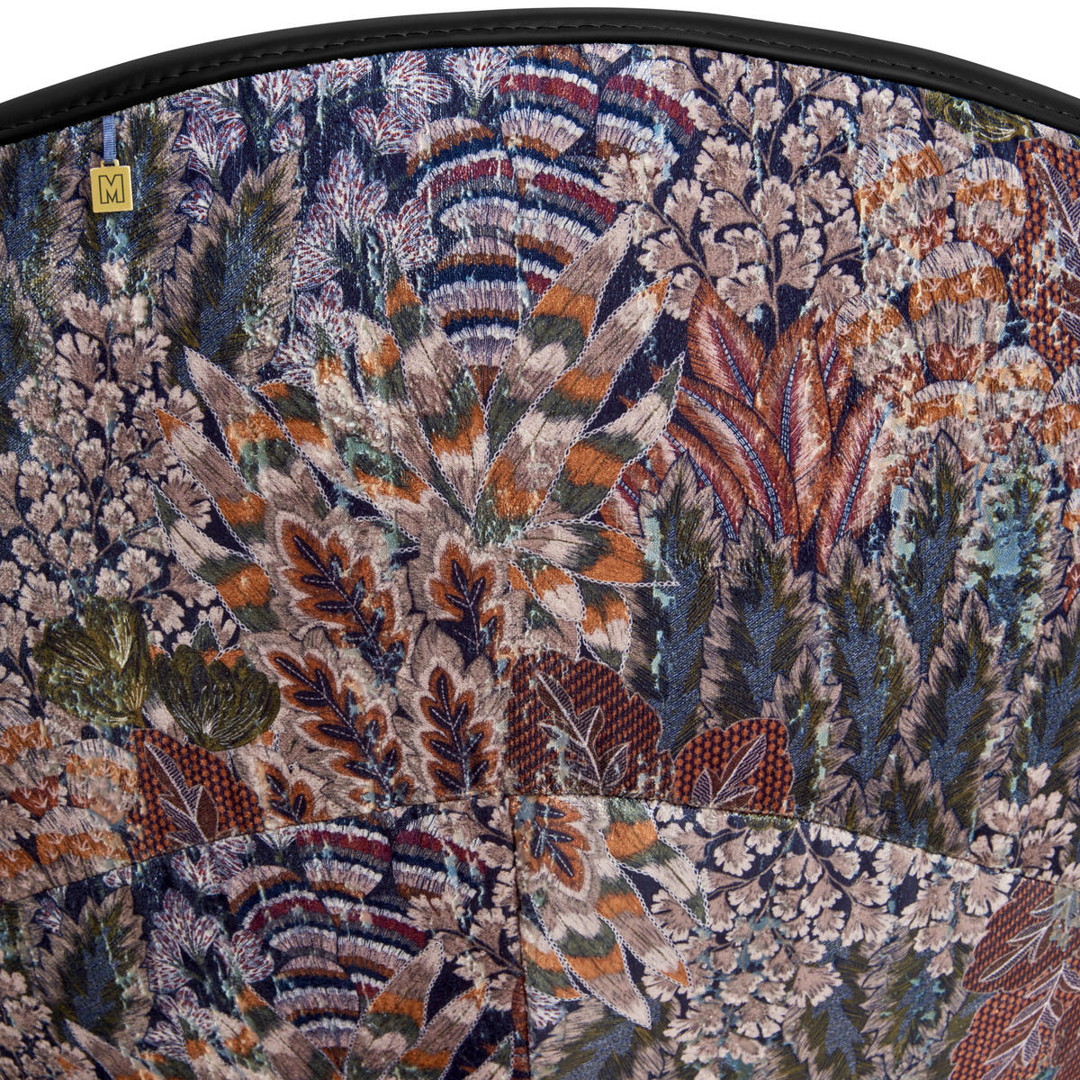 SESSEL Jacquard Kombination Echtleder/Stoff Schwarzbraun  - Schwarzbraun/Nickelfarben, Design, Leder/Textil (84/81/79cm) - Koinor