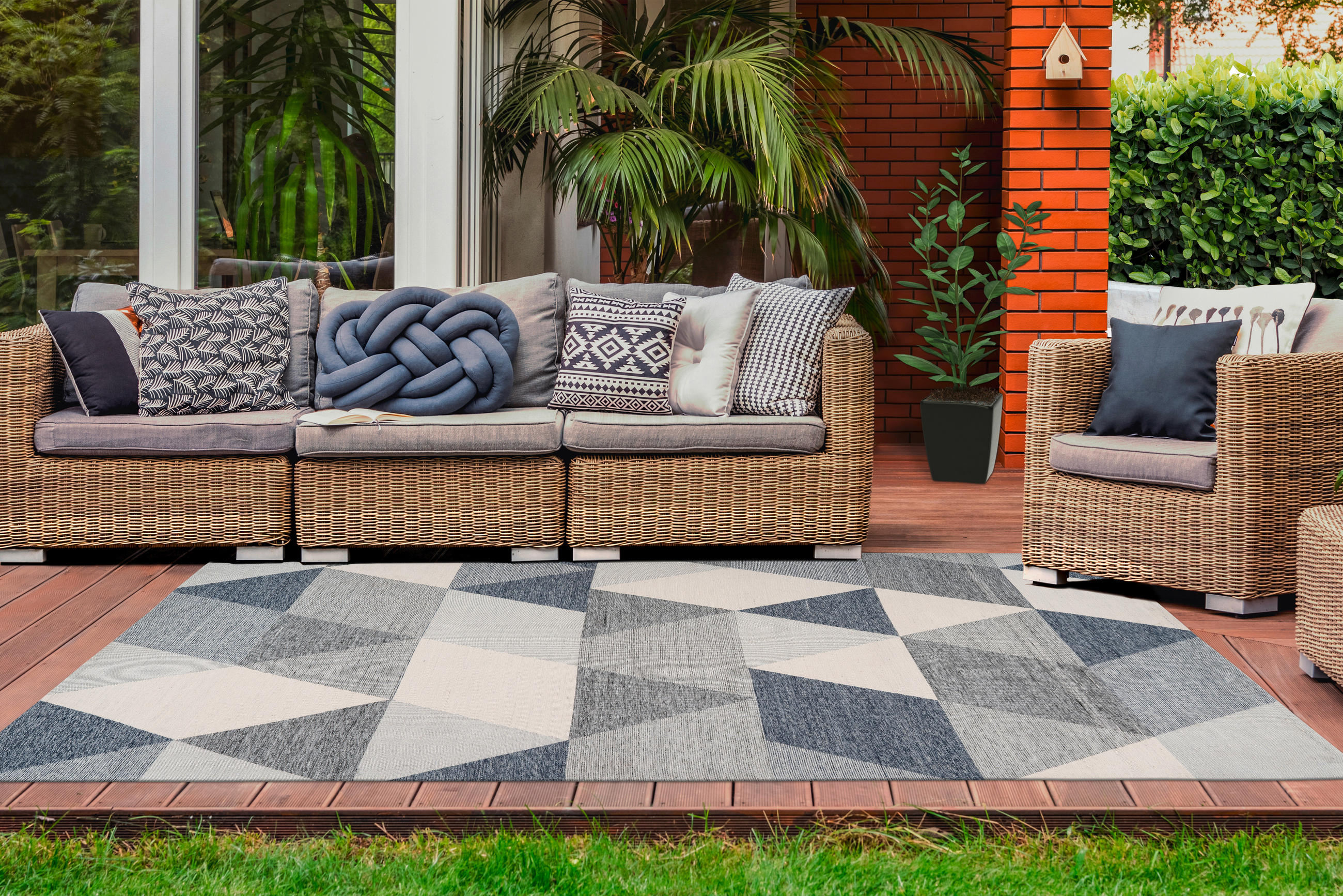 OUTDOORTEPPICH 200/290 cm Yoga Creme, Grau  - Creme/Grau, Design, Kunststoff/Textil (200/290cm) - Kayoom