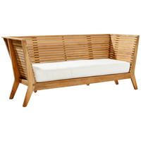 GARTENBANK 190/83/69 cm Teakholz   - Weiß/Teakfarben, MODERN, Holz/Textil (190/83/69cm) - Jan Kurtz