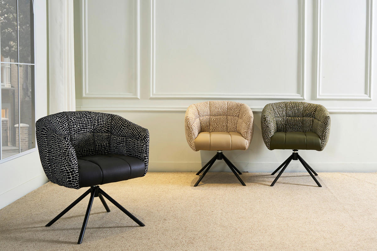 ARMLEHNSTUHL  Sitzfläche 360° drehbar Webstoff, Mikrofaser  - Schwarz/Grün, Design, Textil/Metall (67/80/65cm) - Novel