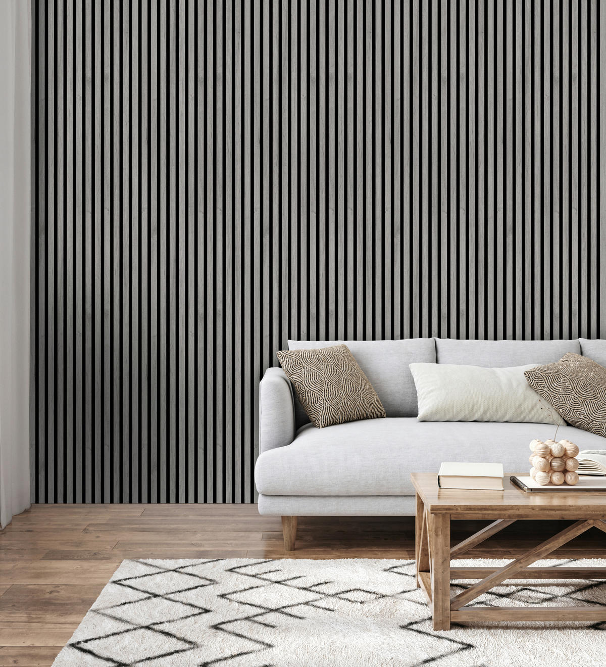 AKUSTIKPANEEL Eiche Grau 3-seitig foliert 57.25/1.9/267 cm  - Eichefarben, KONVENTIONELL, Holzwerkstoff/Textil (57.25/1.9/267cm)