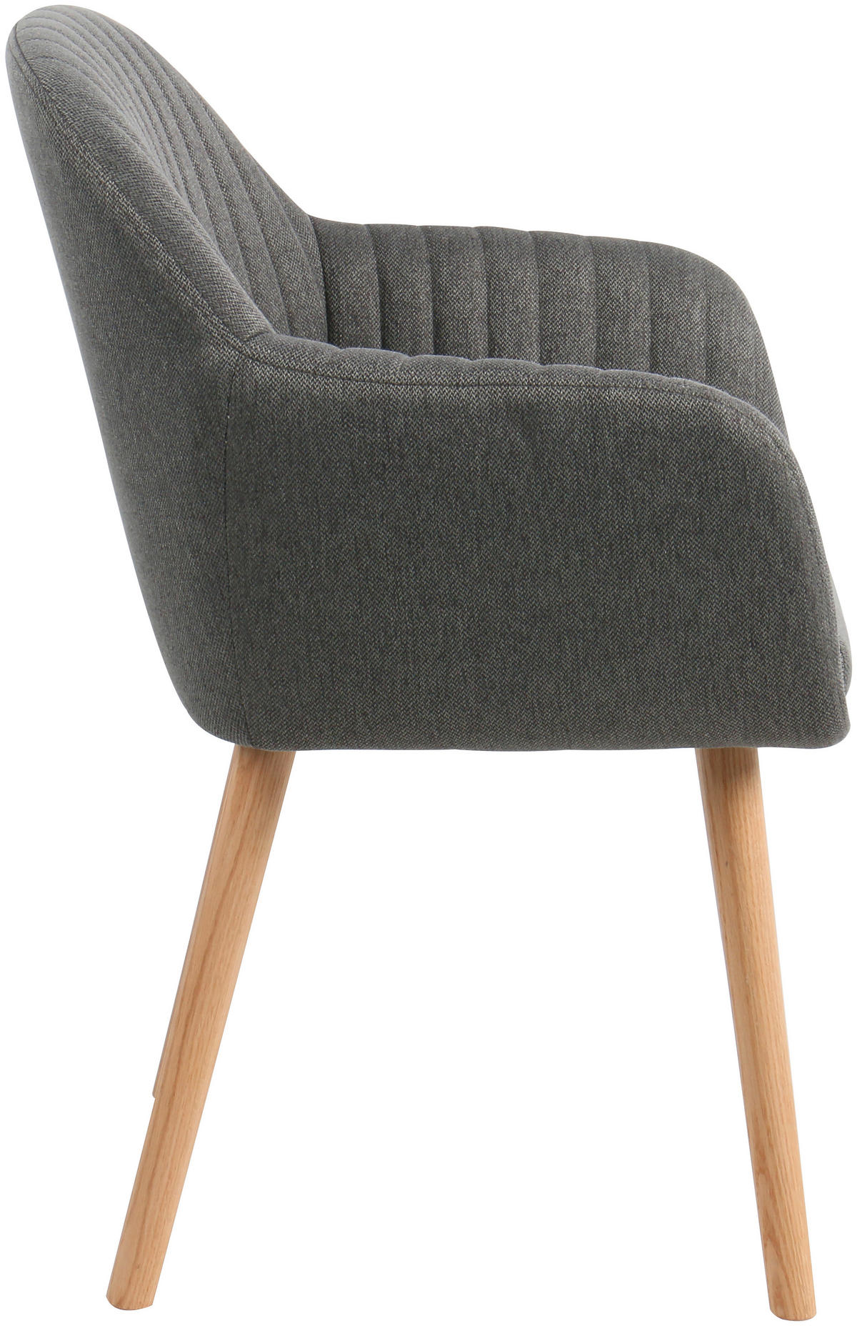 ARMLEHNSTUHL  in Leinenoptik  - Dunkelgrau/Naturfarben, MODERN, Holz/Textil (56/82/57cm) - MID.YOU