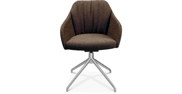 ARMLEHNSTUHL in Aluminium Flachgewebe - Dunkelbraun/Alufarben, Design, Textil/Metall (58/81,5-84,5/60cm) - Johann Jakob