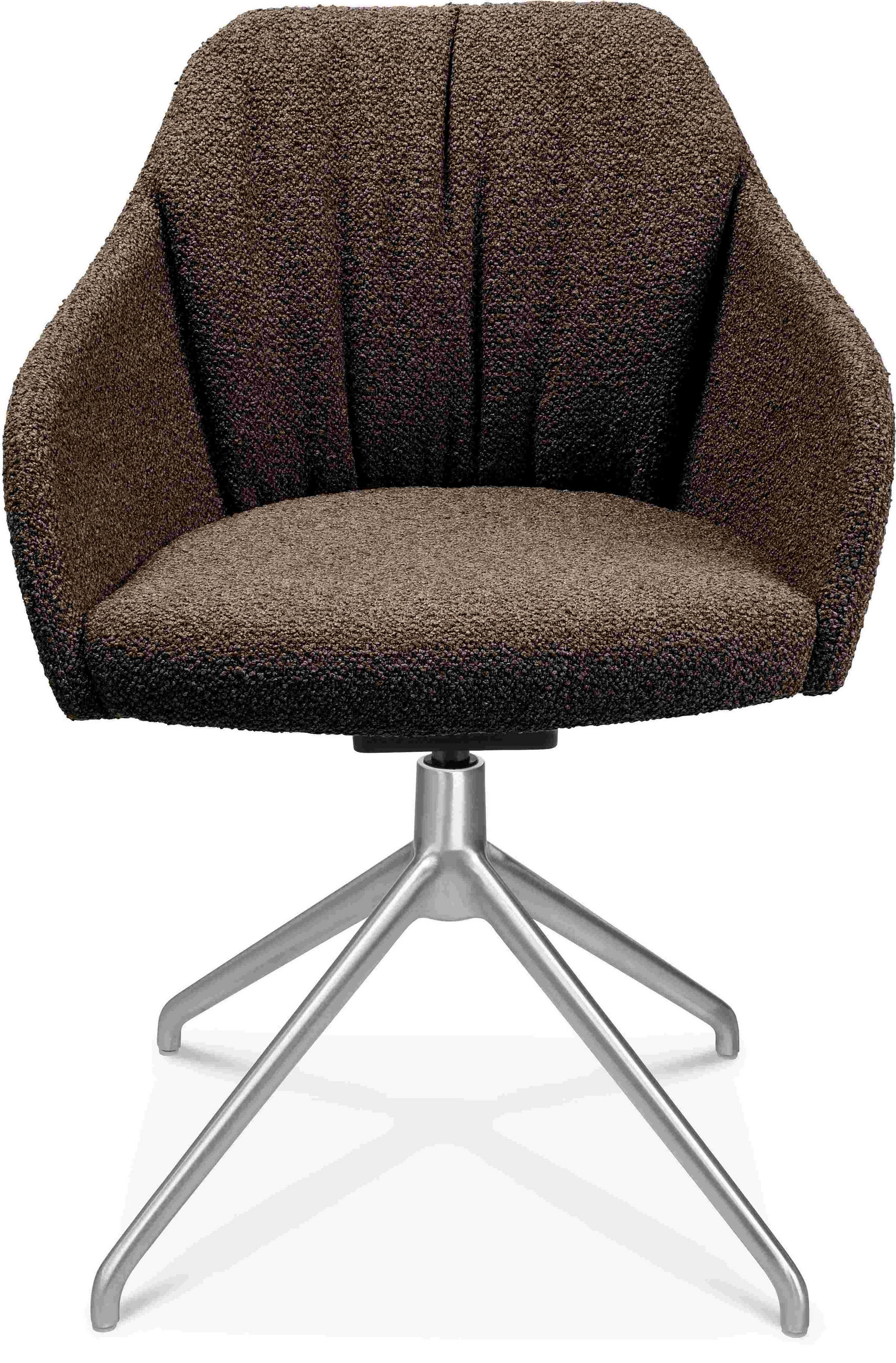 ARMLEHNSTUHL  in Aluminium Flachgewebe  - Dunkelbraun/Alufarben, Design, Textil/Metall (58/81,5-84,5/60cm) - Johann Jakob