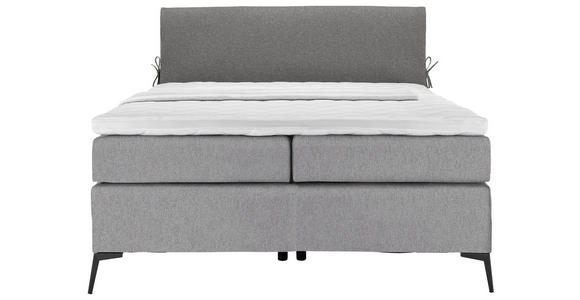 BOXSPRINGBETT 120/200 cm  in Grau, Dunkelgrau  - Dunkelgrau/Schwarz, Design, Textil/Metall (120/200cm) - Hom`in