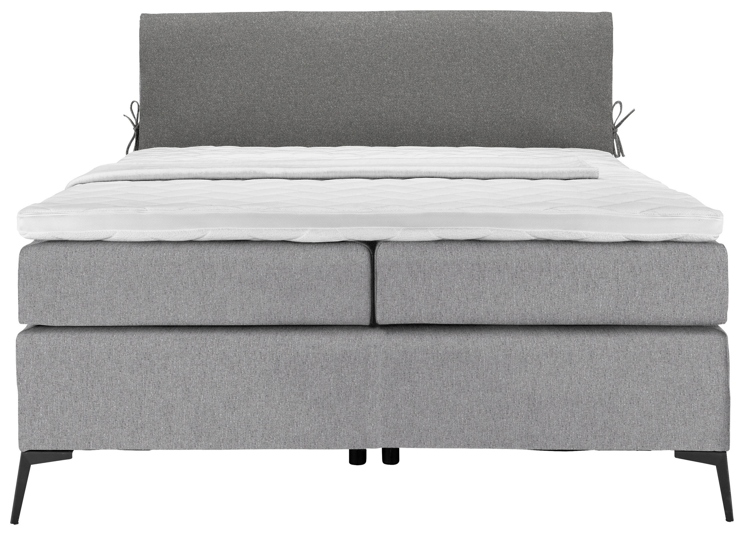 BOXSPRINGBETT 120/200 cm  in Grau, Dunkelgrau  - Dunkelgrau/Schwarz, Design, Textil/Metall (120/200cm) - Hom`in