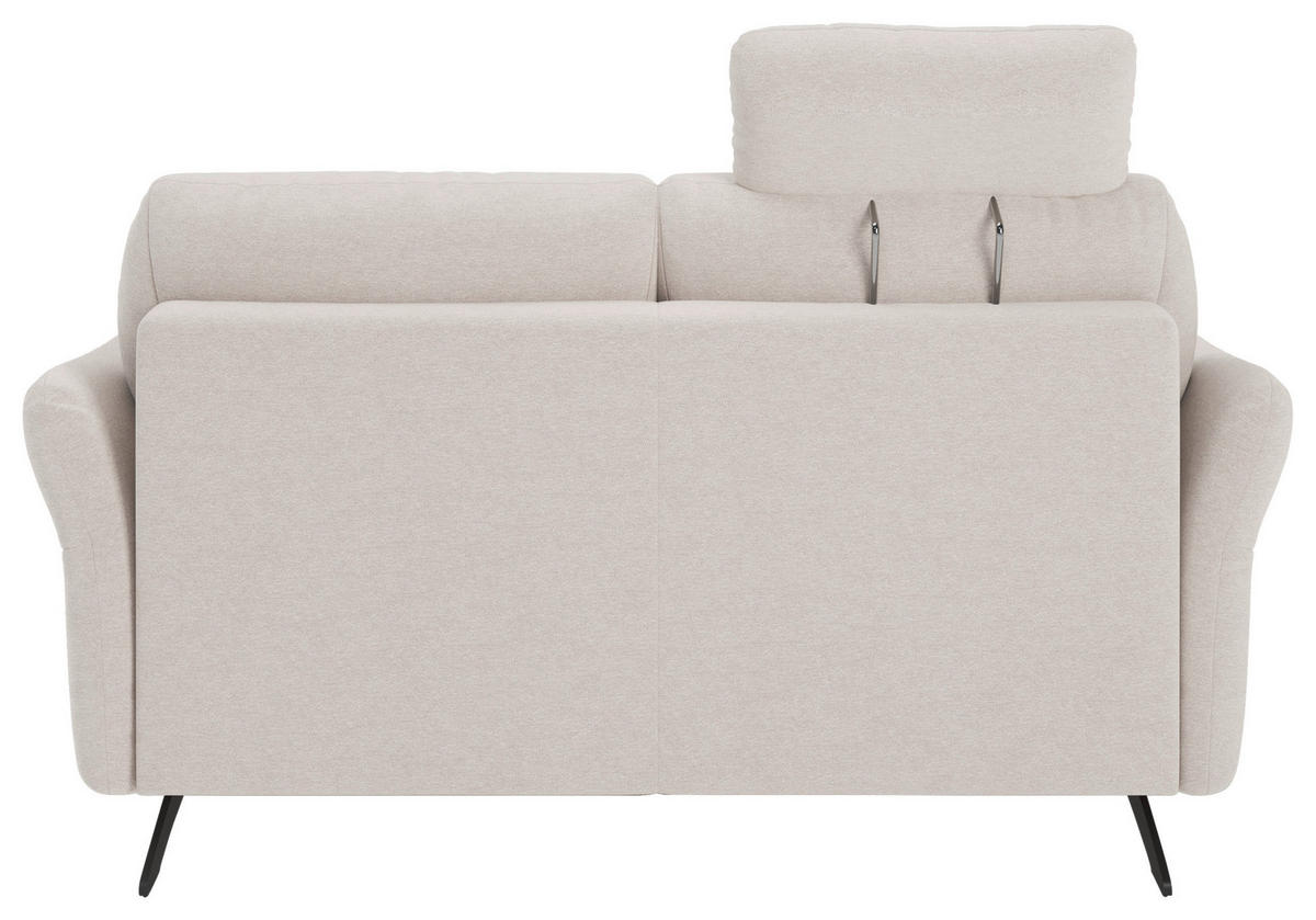 2-SITZER-SOFA Flachgewebe Sandfarben  - Sandfarben/Schwarz, Konventionell, Textil/Metall (163/91/92cm) - Pure Home Comfort