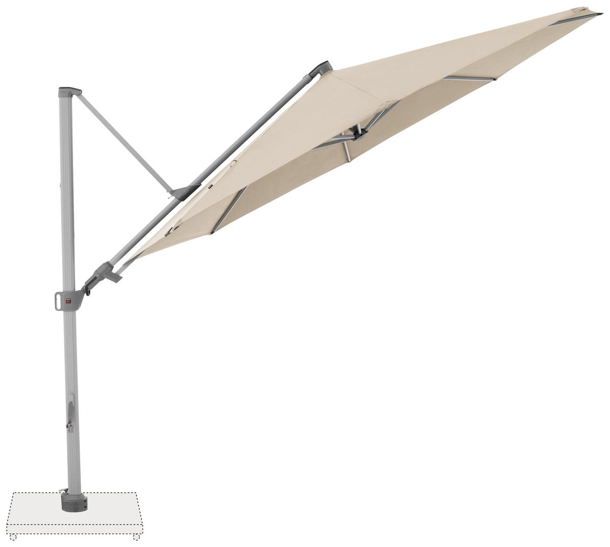 AMPELSCHIRM 340 cm Naturfarben  - Silberfarben/Naturfarben, Basics, Textil/Metall (340/340cm) - KNIRPS