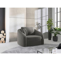SESSEL in Samt Grau  - Schwarz/Grau, MODERN, Kunststoff/Textil (116/88/104cm) - Sit & More