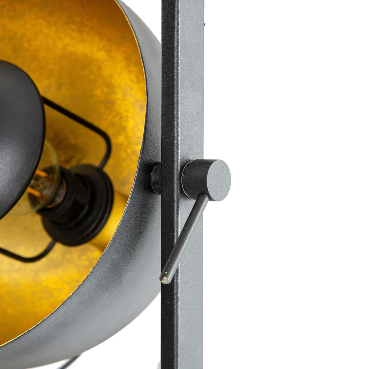 STEHLEUCHTE - Goldfarben/Schwarz, Design, Kunststoff/Metall (25/25/117cm) - Globo