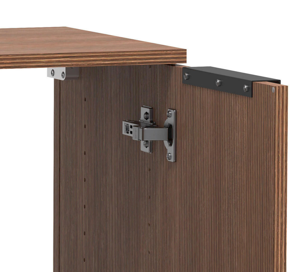 BADEZIMMER 2-teilig  in 60 cm  - Dunkelbraun/Schwarz, Basics, Holzwerkstoff/Kunststoff (60cm) - Held