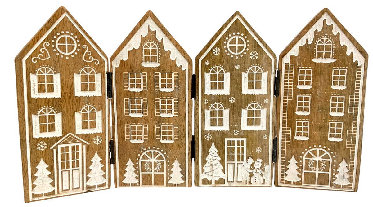 DEKOHÄUSCHEN  - Braun/Weiß, LIFESTYLE, Holz (14/2,5/25cm) - X-Mas