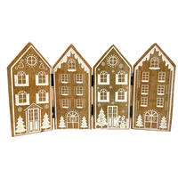 DEKOHÄUSCHEN  - Braun/Weiß, LIFESTYLE, Holz (14/2,5/25cm) - X-Mas