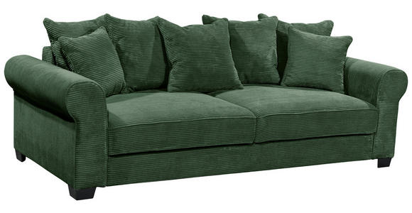 SCHLAFSOFA in Cord Dunkelgrün  - Dunkelgrün/Schwarz, KONVENTIONELL, Kunststoff/Textil (247/95/125cm) - Hom`in