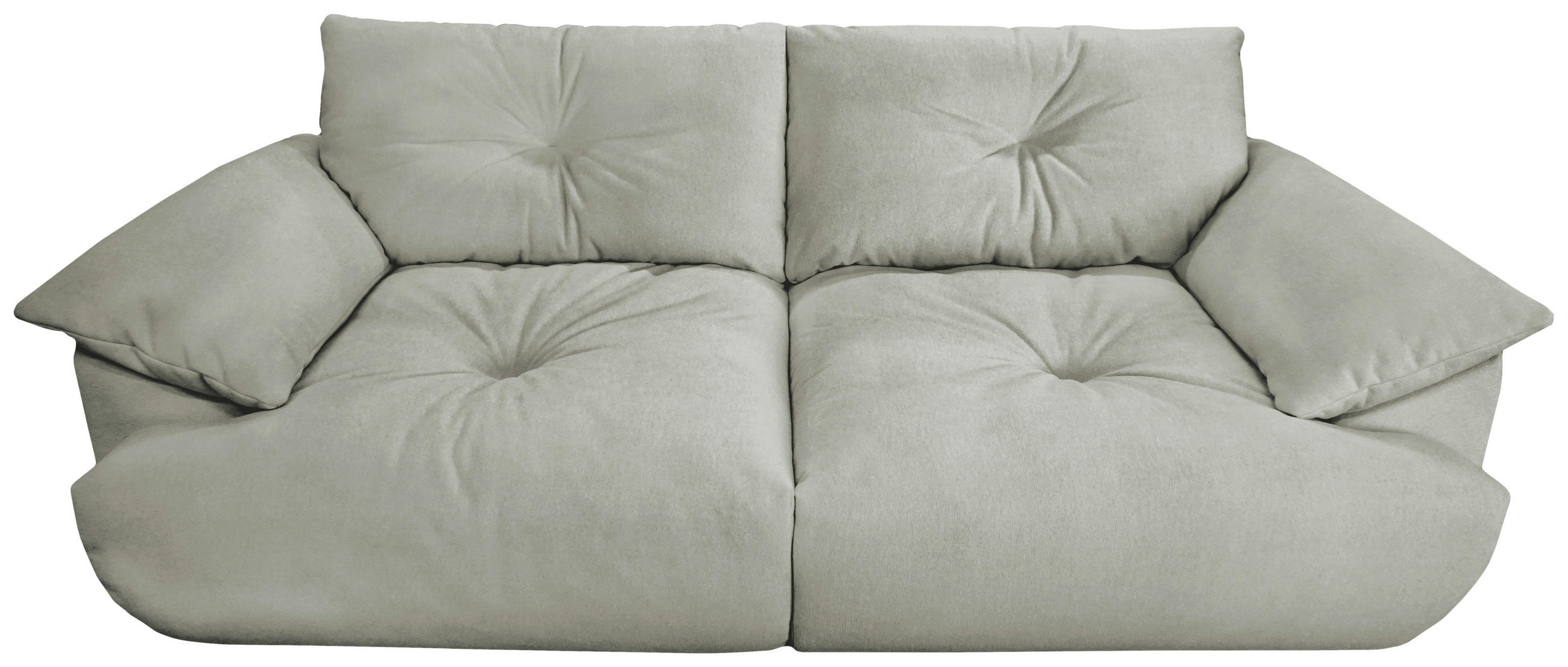 BIGSOFA Webstoff Hellgrau  - Hellgrau/Schwarz, KONVENTIONELL, Kunststoff/Textil (243/90,5/130cm) - Ambia Home